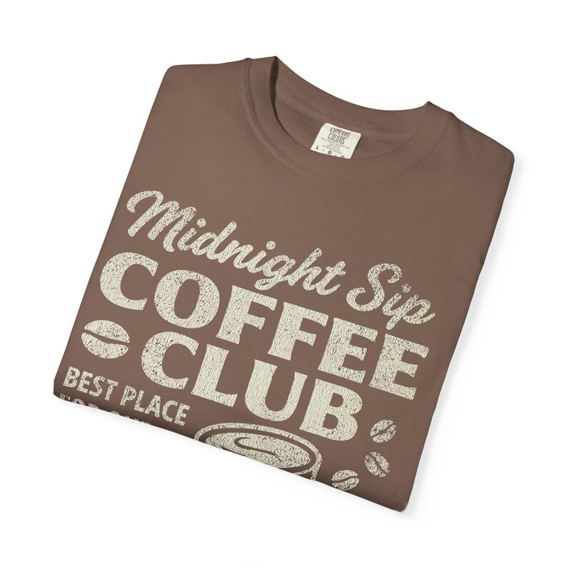 Midnight Sip Coffee Club Shirt, Vintage Coffee Lover Comfort Colors® Tee, Retro Caffeine T-Shirt, Funny Coffee Drinking Gift Espresso