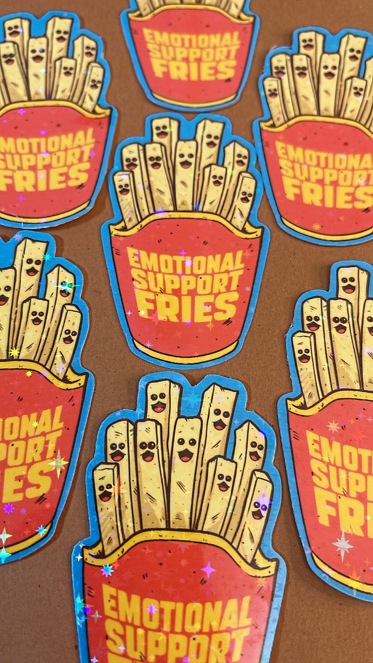Buy Emotional Support Fries Sticker Cute Holographic L These