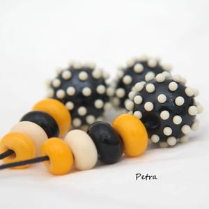 PetraBeads -  Handmade Lampwork (3+8) Glass Beads - Happy beads - lampwork - glass - beads