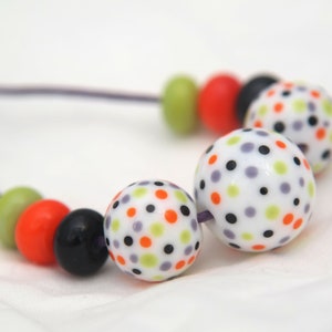 PetraBeads - Handgefertigte Lampwork (3+6) - Glasperlen - Happy beads - Lampwork - Glas - Perlen