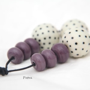 PetraBeads - Handmade Lampwork (3+6) Glass Beads - Happy beads - lampwork - glass - beads