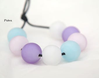 PetraBeads - Handmade Lampwork  (8) - Glass Beads -  dots beads - Happy beads - lampwork - glass - beads