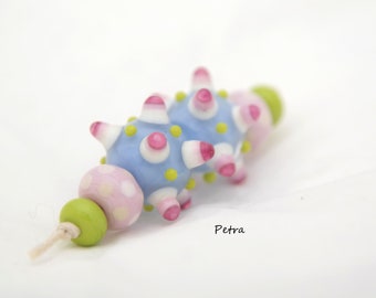 PetraBeads - Handgemaakte lampwork glaskralen - Polka Dots Beads - Rondells - Oorbellen set