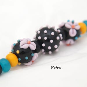PetraBeads - Handmade Lampwork (3+8) - Glass Beads - Happy beads - lampwork - glass - beads