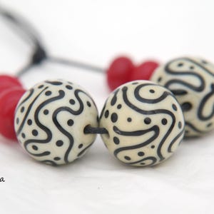 PetraBeads -  MTOs - Handmade Lampwork (3+6) Glass Beads - Happy beads - lampwork - glass - beads