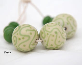 PetraBeads  - Handmade Lampwork (3+8) Glass Beads - Happy beads - lampwork - glass - beads