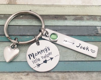 Mommy's little helper Keyring - Mom little helper Keychain Gift - Mom Personalised Keychain - Mommy Custom Keyring Gift - Mother's Day Gift