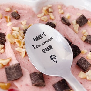Eislöffel Personalisierte Tee Kaffee PB - Personalisierte benutzerdefinierte Löffel gravierte Geschenk - Küche Foodie Geschenk - Gestempelt Teelöffel Besteck Zuhause