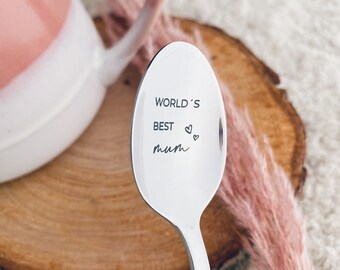 Mum mother’s day Spoon - Personalized Custom Best Mom Spoon Engraved Gift - Kitchen Foodie Gift - Stamped Teaspoon Flatware Home