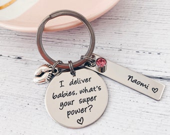 Midwife Appreciation Doulas Obstetrician Funny Keychain Gift - Thank you Midwife Apprentice Assistant Keyring - Midwife Student Graduation