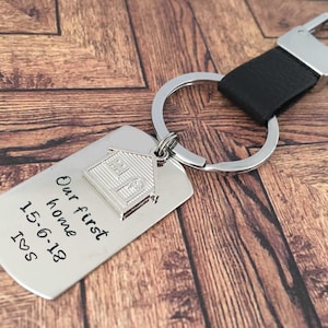 First Home Keyring Housewarming Gifts - House Keys Keychain Moving In Together - Couples New House First House Present - First Home Keyring