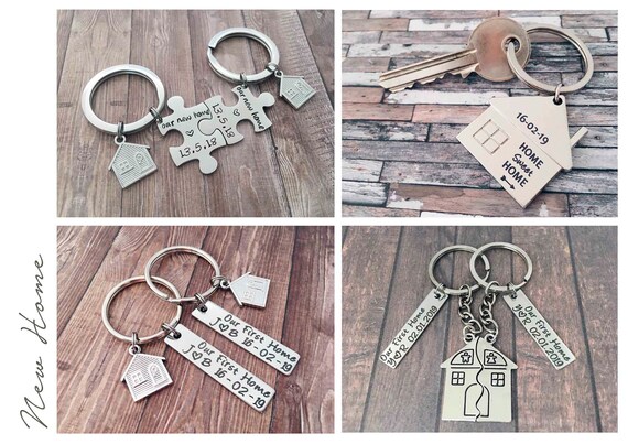 New Home New Adventures Memories Keychain Housewarming Gift For Homeowners Keyring Moving In Together First Home Key Chain