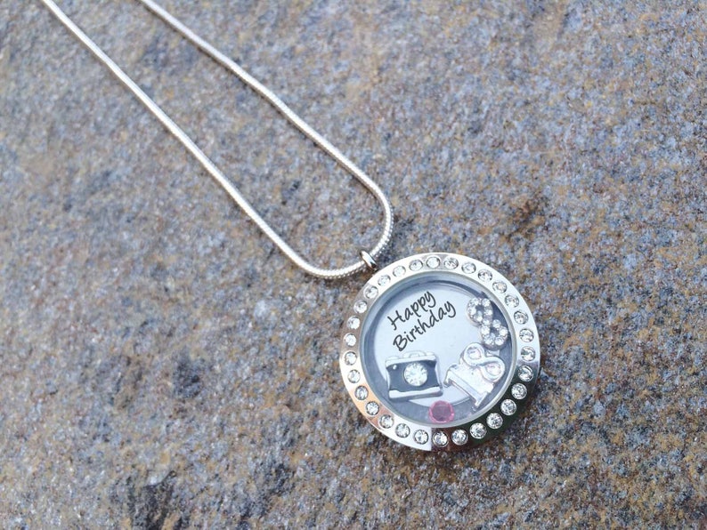 18th birthday gift necklace floating locket Personalised memory lockets 18th Birthday Gift For Her Happy 18th birthday custom necklace image 2