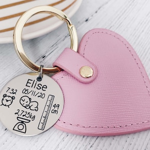 New Mum Gift Baby Birth Keyring Personalised Stats - New Parent New Born Keepsake - Custom Mummy Gift Baby Birthday Natalicio Keychain