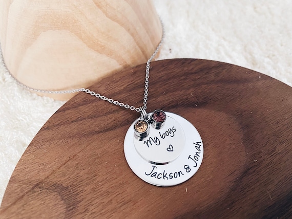 Buy Mum Necklace Personalised Sons Name Baby Jewellery Family My