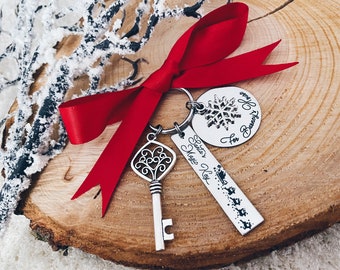 Santa's Magic Key Personalised for Christmas Eve Box Engraved - Tree Decoration Ornament Family Keepsake - Father's Christmas magic key