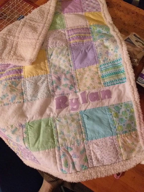 Baby Quilt With Name Rylan Etsy Canada