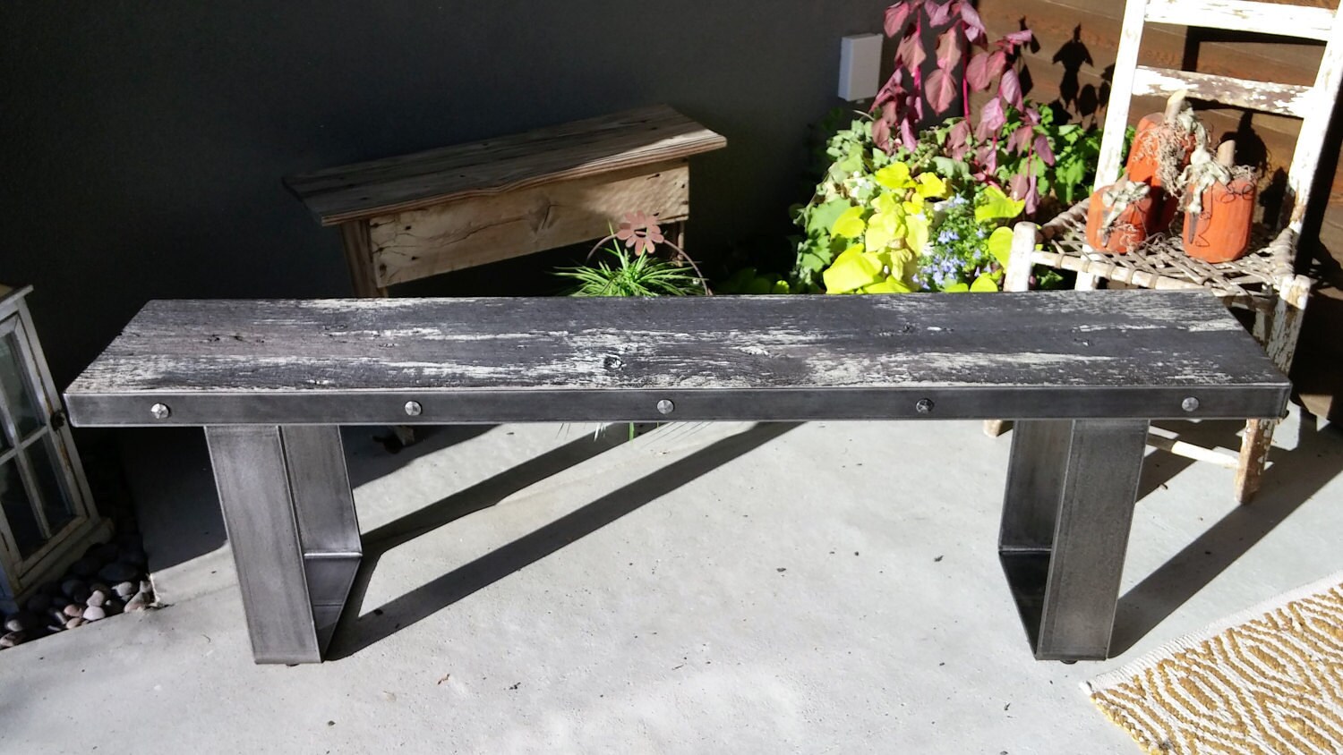 Concrete Bench Mystic Fog Etsy