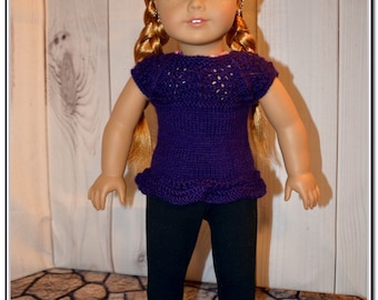 18 Inch Doll Size 18 251 Purple Gulf Shore Sweater