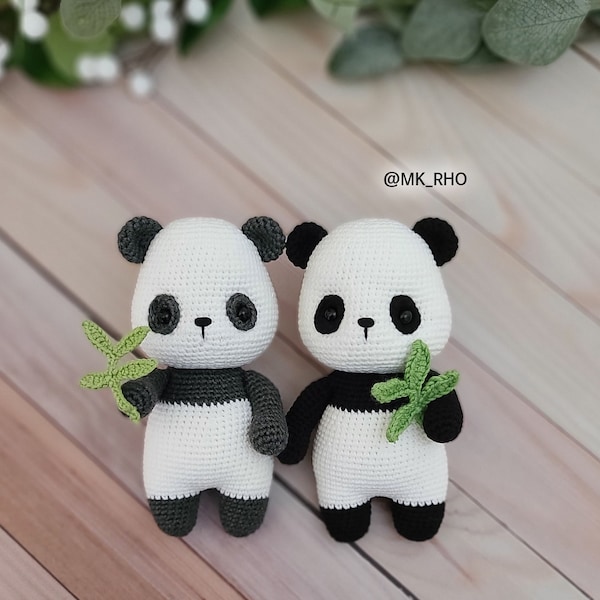 Amigurumi pattern, Mini panda, Crochet panda, PDF, Crochet pattern