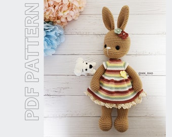 Crochet, Amigurumi, Bunny PATTERN ONLY, CocoBunny, pdf Modèle de jouet en peluche