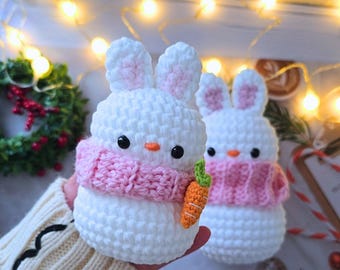 Crochet Snowman Bunny Pattern: Amigurumi Doll (PDF Pattern)