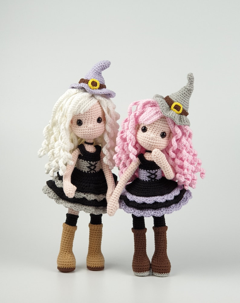 crochet pattern, amigurumi Witch and Cat image 3