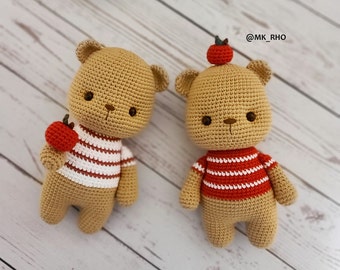 Padrão de amigurumi, urso de crochê, "MiniBear"