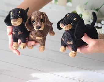 Crochet Dachshund Pattern – Amigurumi Dog Toy, Sausage Dog PDF Tutorial