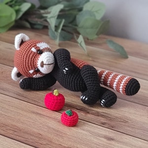 panda rojo a crochet, panda menor, amigurumi redpanda, pdf, patrón de crochet imagen 10