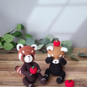 panda roux au crochet, petit panda, amigurumi redpanda, pdf, modèle au crochet image 9