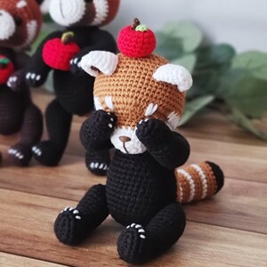 panda rojo a crochet, panda menor, amigurumi redpanda, pdf, patrón de crochet imagen 5