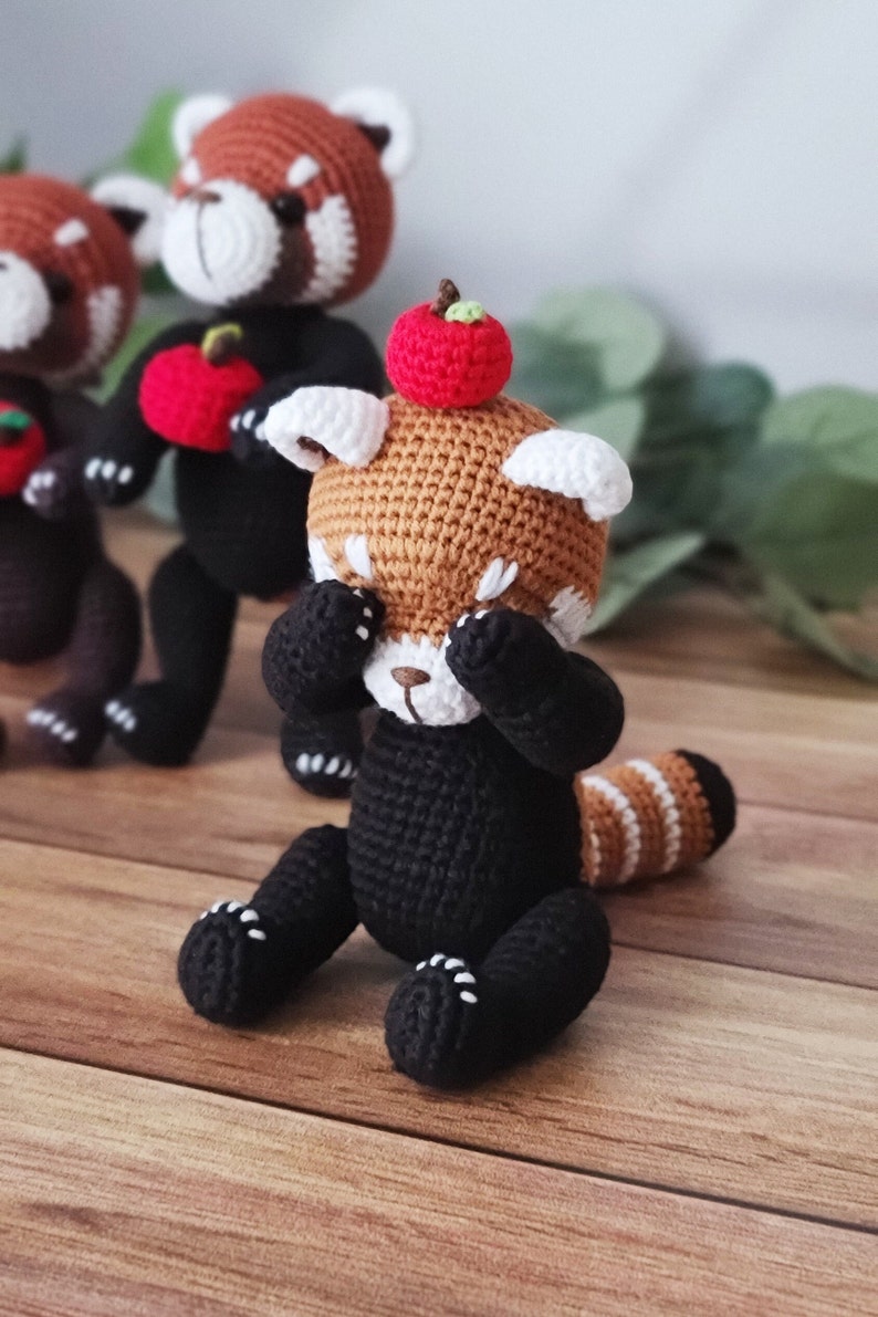 szydełkowa czerwona panda, mniejsza panda, amigurumi redpanda, pdf, wzór szydełkowy zdjęcie 5