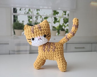 Crochet Cat Pattern: No-Sew Kitten, Shushu-Ginger Cat (PDF)