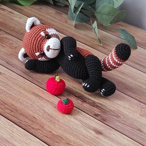 szydełkowa czerwona panda, mniejsza panda, amigurumi redpanda, pdf, wzór szydełkowy zdjęcie 6