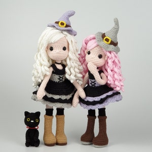 crochet pattern, amigurumi Witch and Cat image 6