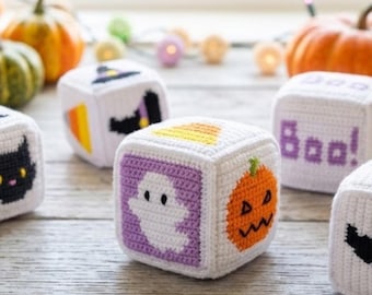 Crochet Halloween Dice Pattern, Car Charm PDF, Lucky Dice , Rearview Mirror Hanging Decor