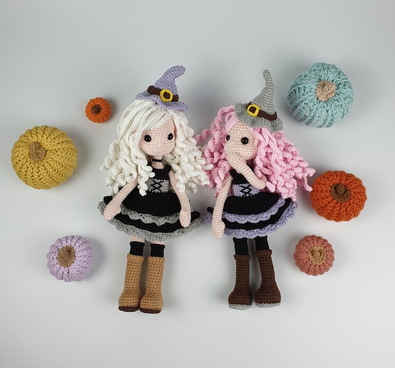 crochet pattern, amigurumi Witch and Cat image 7