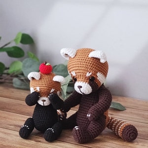 szydełkowa czerwona panda, mniejsza panda, amigurumi redpanda, pdf, wzór szydełkowy zdjęcie 4