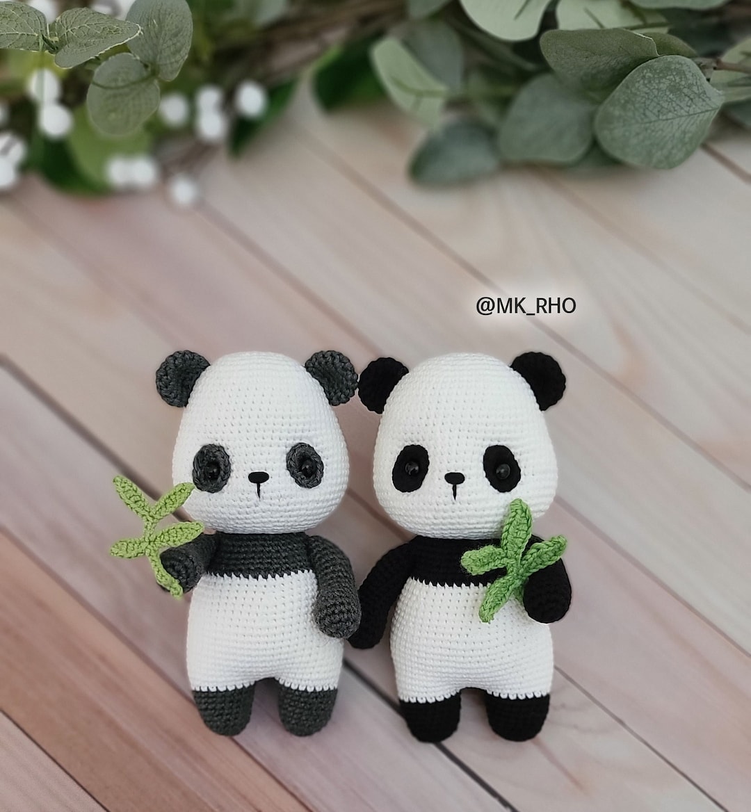 Moster PANDA 🐼 💯 en #crochet Taille 30 cm Yeux de sécurité de 10