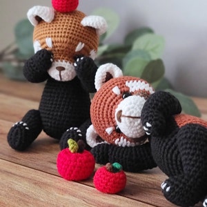 panda roux au crochet, petit panda, amigurumi redpanda, pdf, modèle au crochet image 3