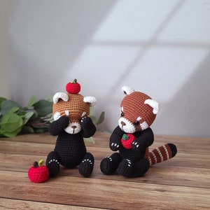 szydełkowa czerwona panda, mniejsza panda, amigurumi redpanda, pdf, wzór szydełkowy zdjęcie 7