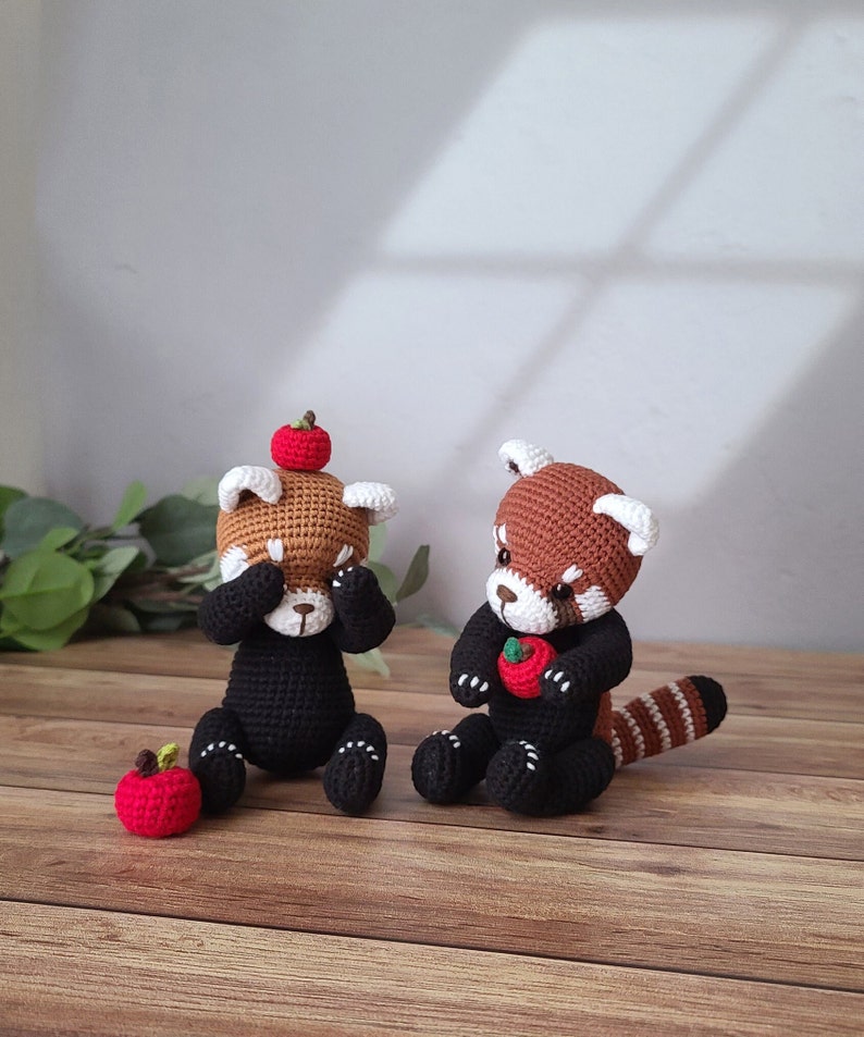 panda roux au crochet, petit panda, amigurumi redpanda, pdf, modèle au crochet image 7