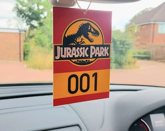 Custom Jurassic Park Mirror Tag, Dinosaur Jeep Label (Digital Download)