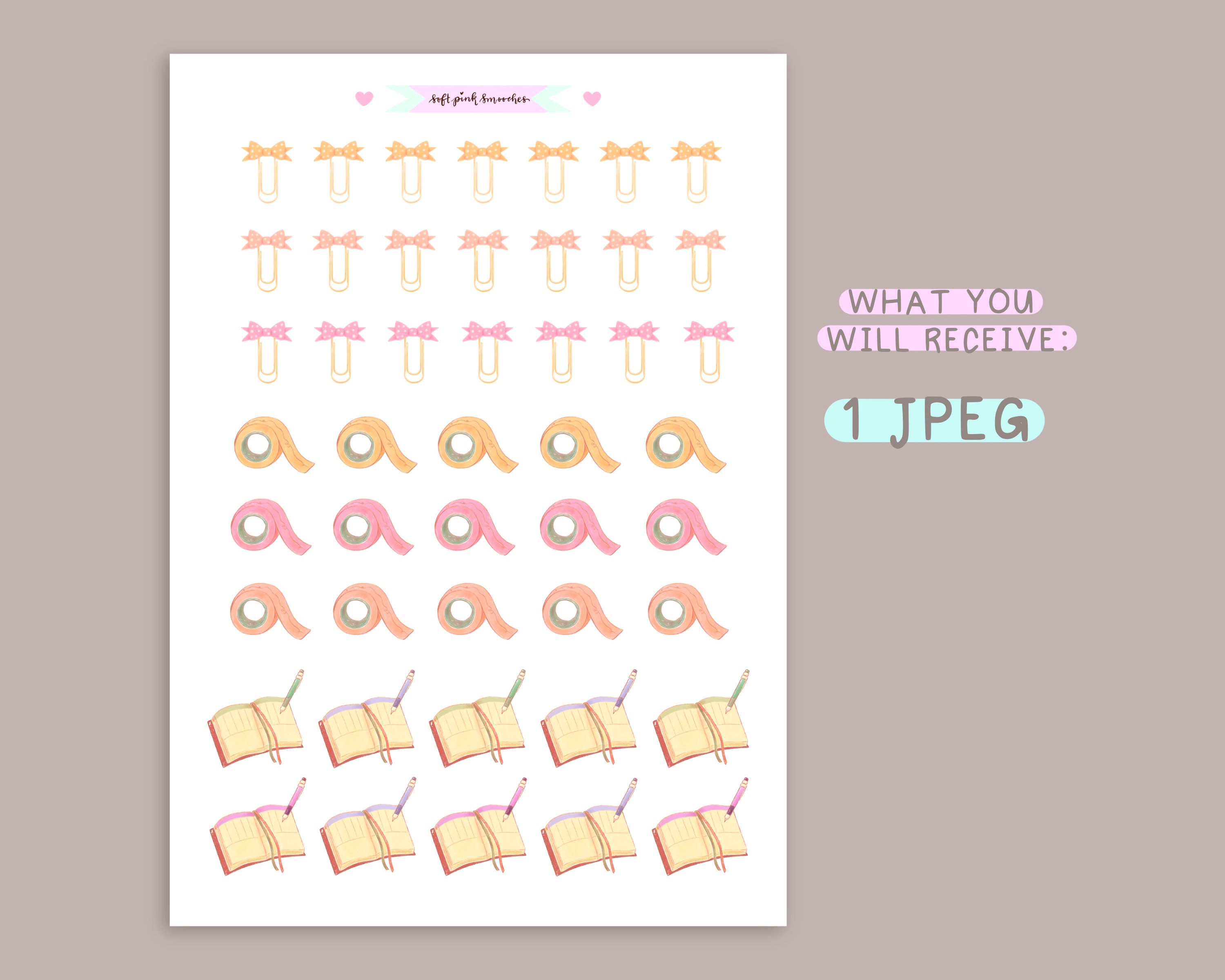 Kawaii Planner Essentials Printable Stickers W/ Cut File | Etsy
