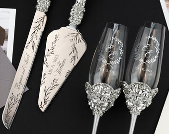Copas de boda personalizadas para los novios, regalo de boda de aniversario para pareja Copas de tostado grabadas Mr and Mrs Crystal champagne