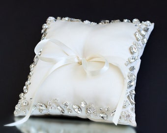 White Ring Bearer Pillow for wedding ceremony