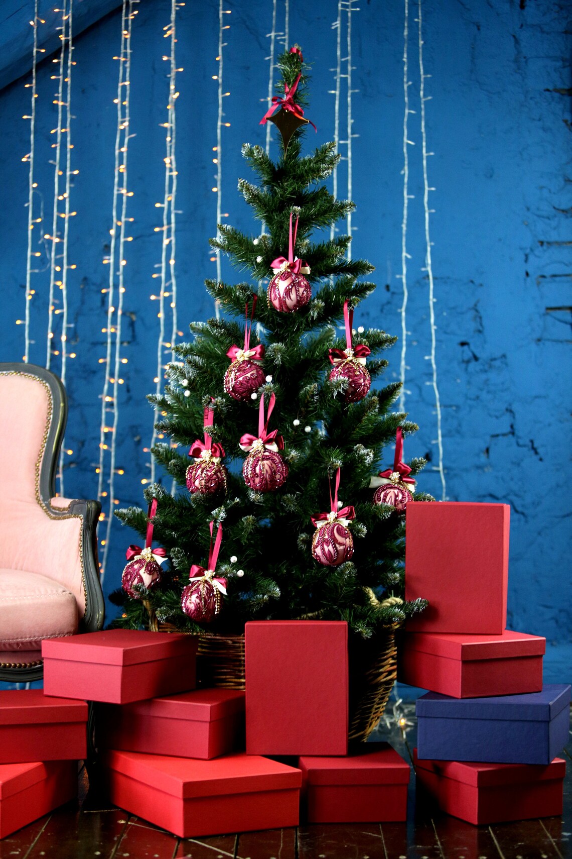 Christmas balls in gift box Ornaments balls Christmas Etsy