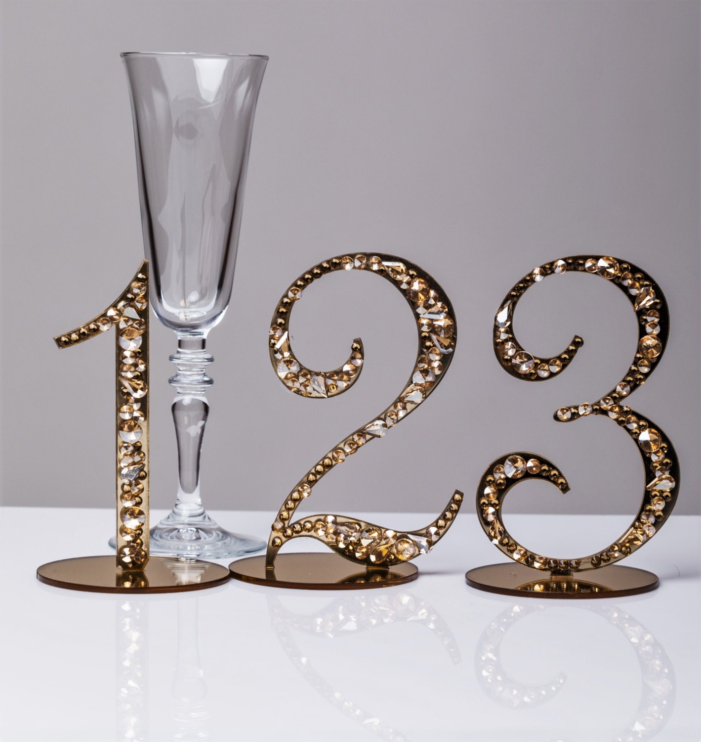 Wedding Table Number Classic Rose Gold Table Number Gold Table Etsy