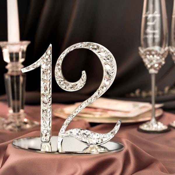 Table numbers wedding gold Table Numbers Decor Rhinestone number, WEDDING table numbers Rhinestone wedding decoration Mirror Table Numbers